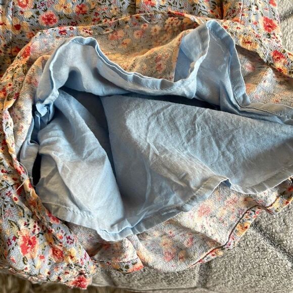 American Eagle Womens Floral Romper Shorts Wrap Short Sleeve Multicolor‎ Medium - Picture 6 of 9